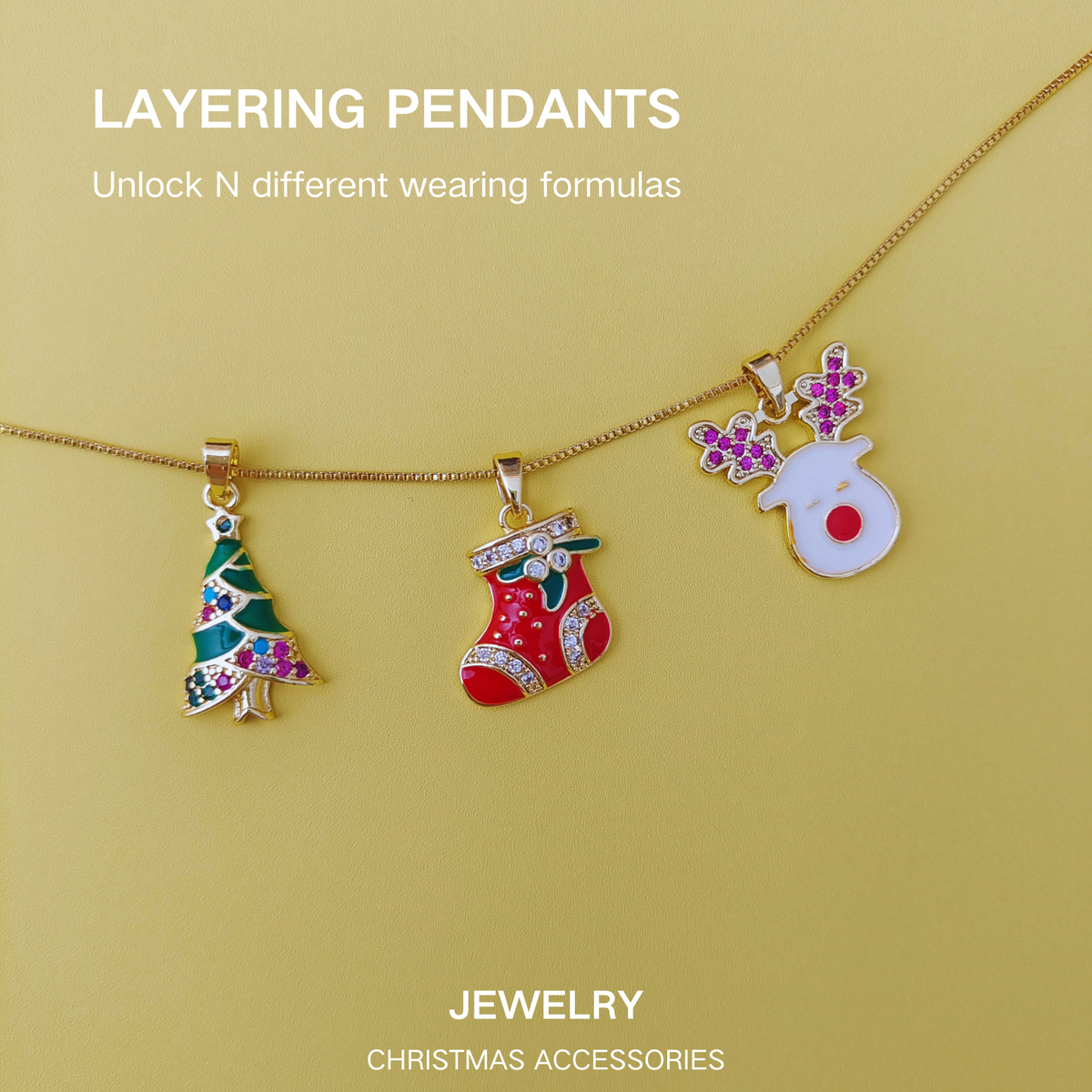 【S72】Christmas Jewelry Making Charms – Santa Socks, Snowmen, Reindeer, Bells & Christmas Trees iFCraftorium