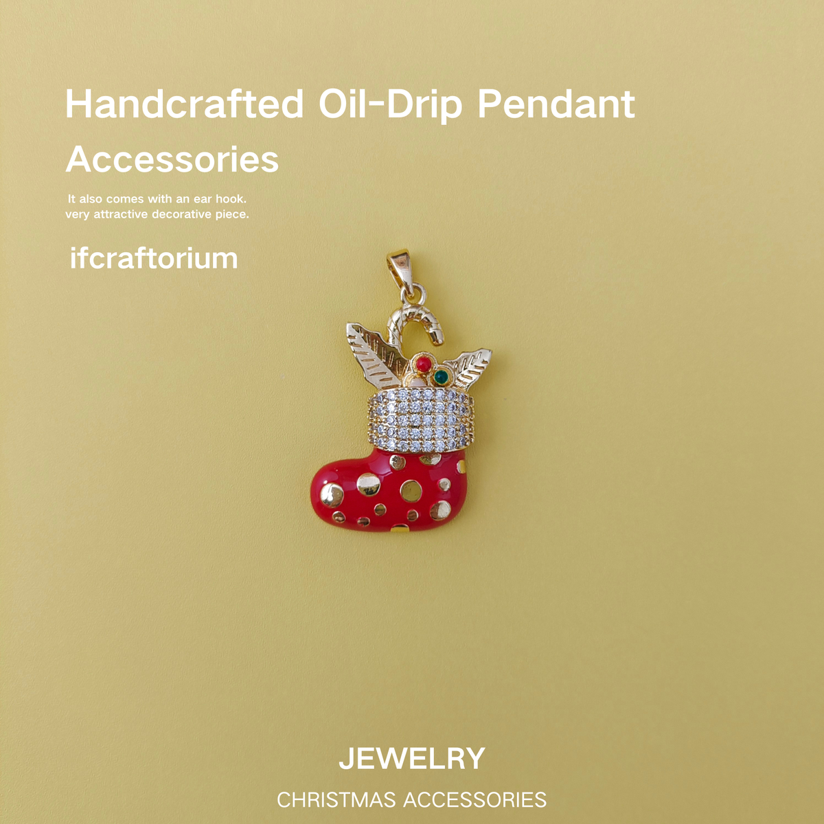 【S72】Christmas Jewelry Making Charms – Santa Socks, Snowmen, Reindeer, Bells & Christmas Trees iFCraftorium