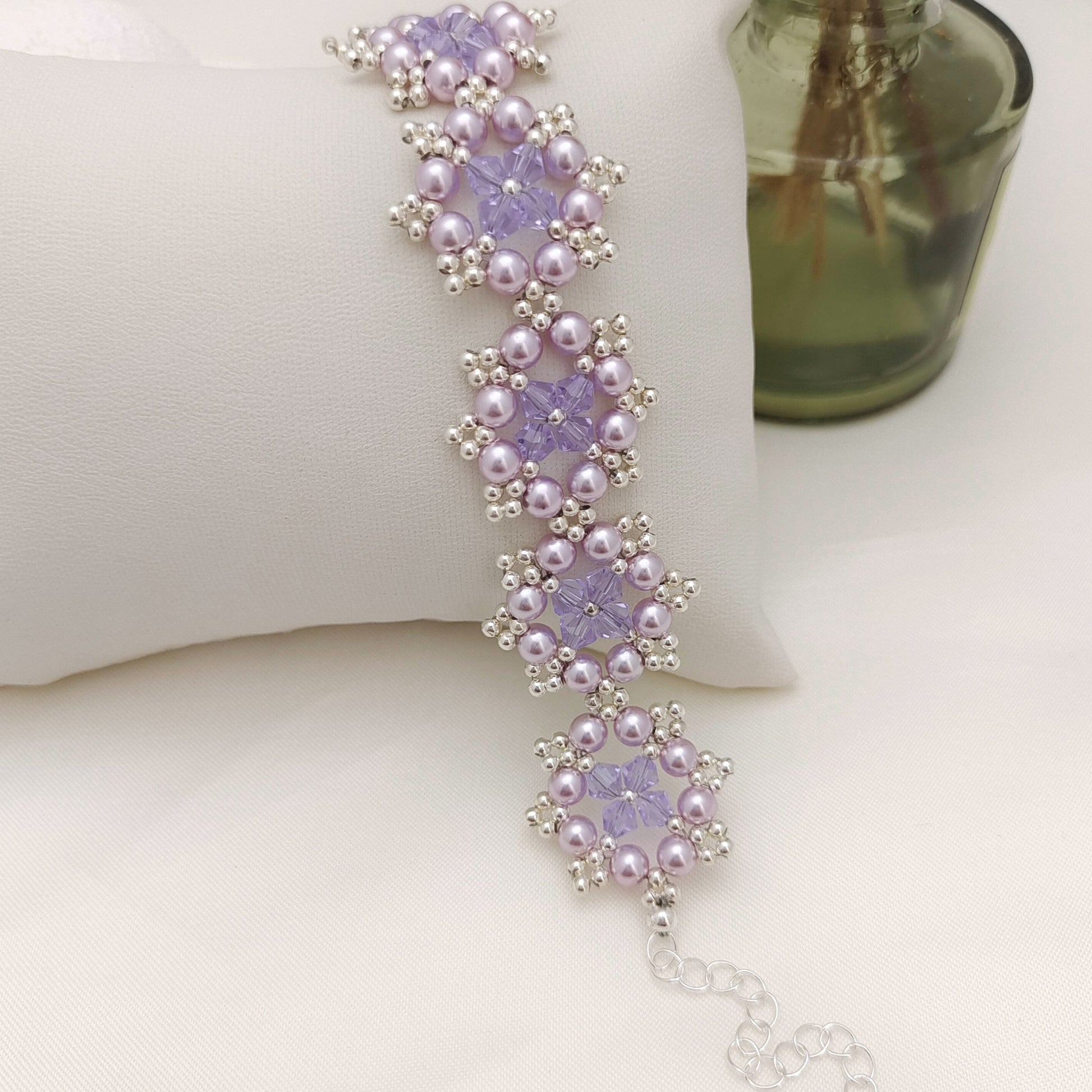 【No.143】Octagonal Snowflake Bracelet DIY Kit | Beading Supplies + Full Tutorial iFCraftorium