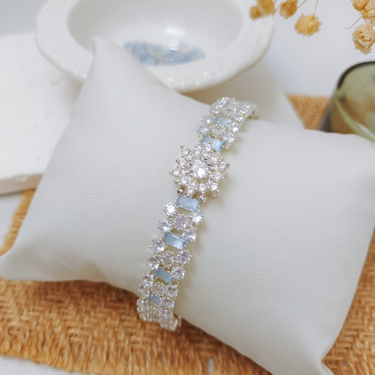 【No.49】 Handmade Bracelet – Starry Wishes with Snowflake Zircon & Crystal Beads DIY Jewelry Gift for Her