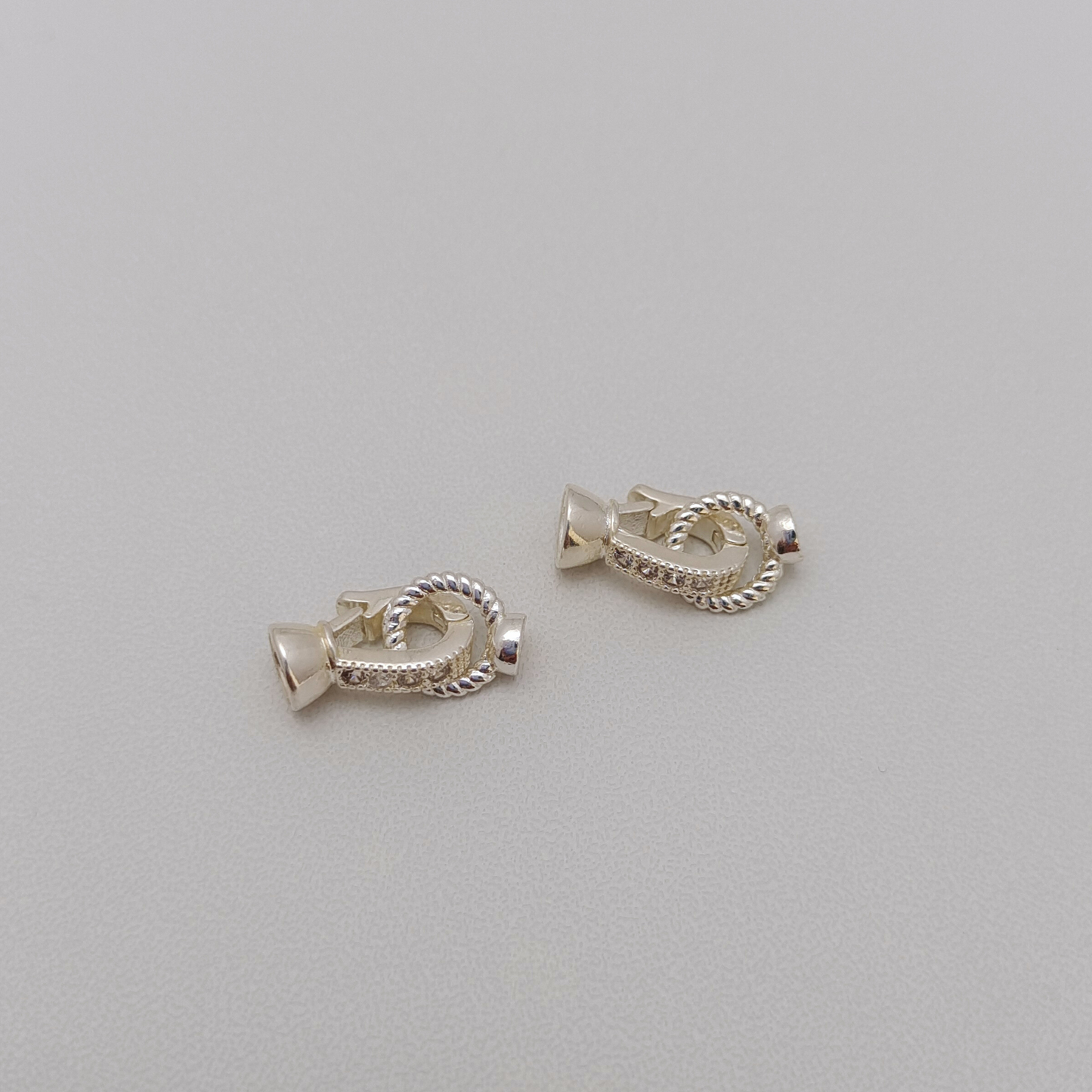 【B02】3PCS Multi-Purpose Clasp with Cord End Covers – Silver Plated, 12×6.5mm, Copper DIY Jewelry Findings