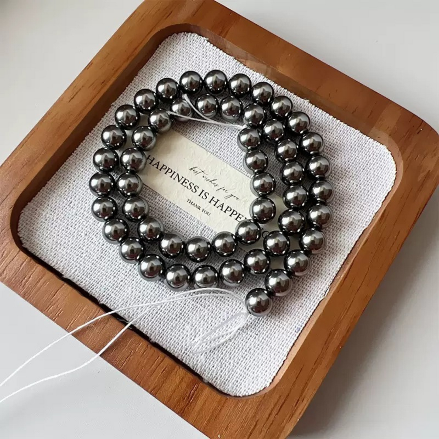 【P16】DIY Beads | Tahitian Black Imitation Pearl Beads 3-8mm | High Luster Glass Round Beads for Jewelry Making