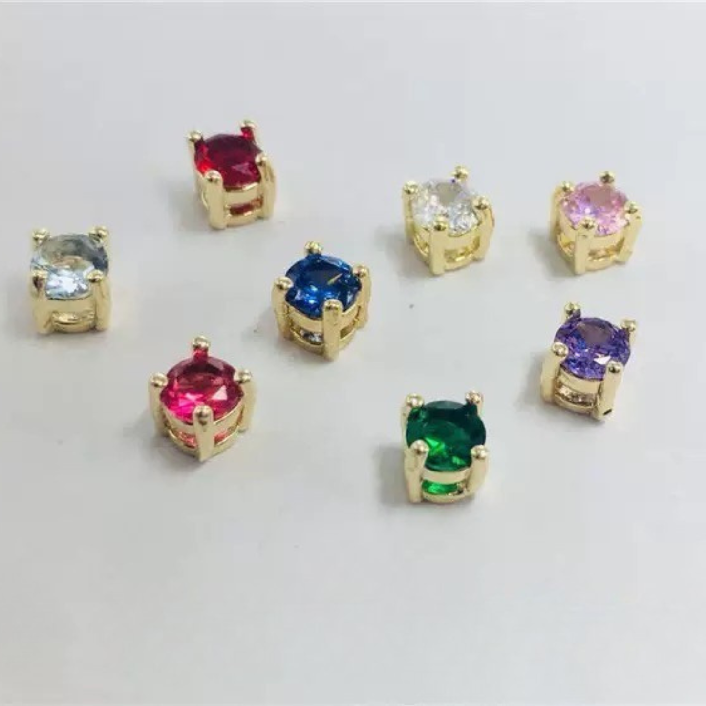 【A32】20PCS 4mm Round CZ 4-Prong Spacer | Gold-Plated Copper Beads | High-Color-Retention DIY Jewelry Findings for Bracelets & Necklaces iFCraftorium