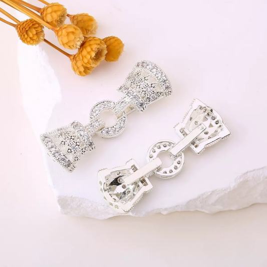 【B48】5-Row Clasp with Rhinestones | Gold/Silver | Beading Supplies iFCraftorium