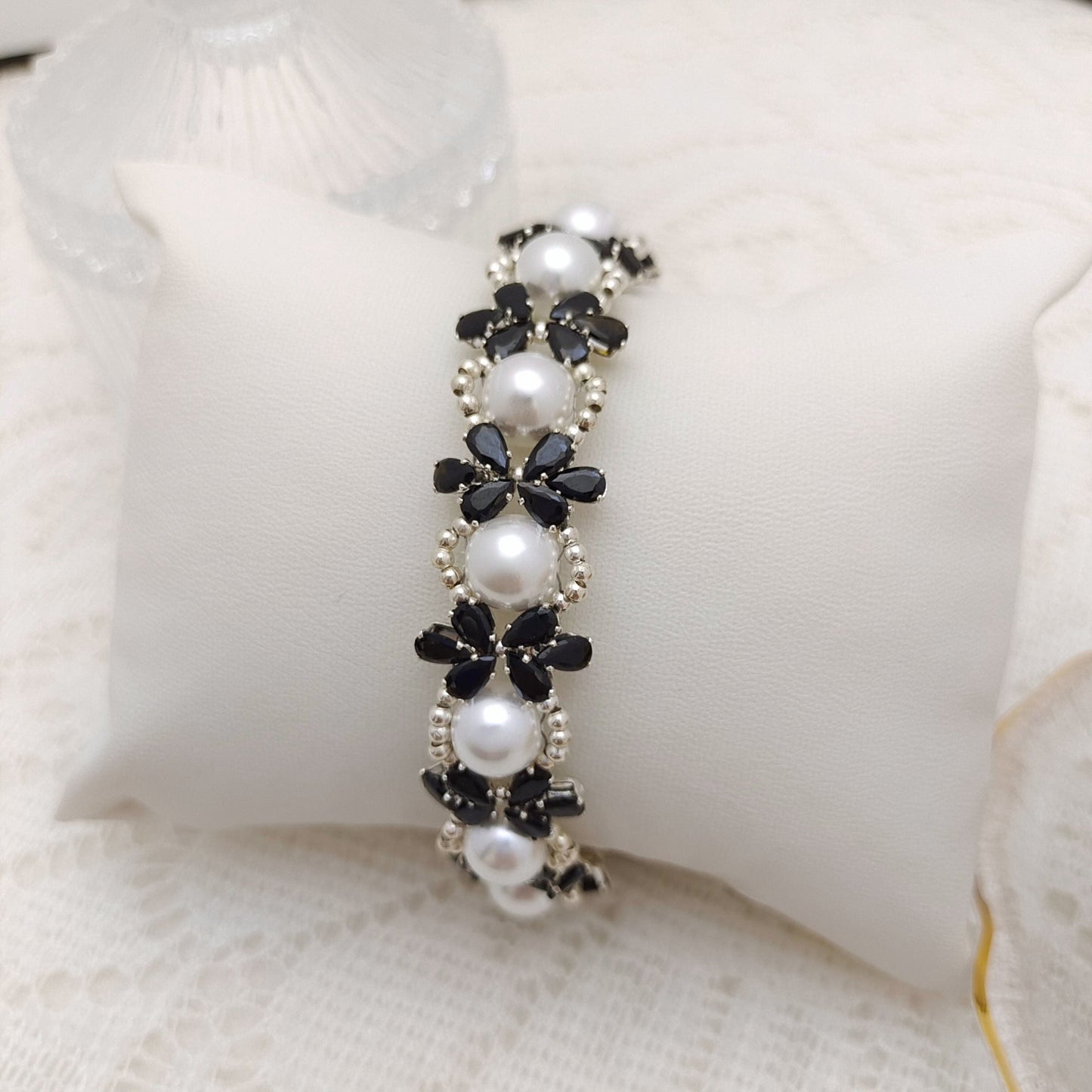 【No.127】DIY Bracelet Kit – Happy Party Design with Pearls, Teardrop CZ & Butterfly Magnetic Clasp | Complete Jewelry Tutorial iFCraftorium