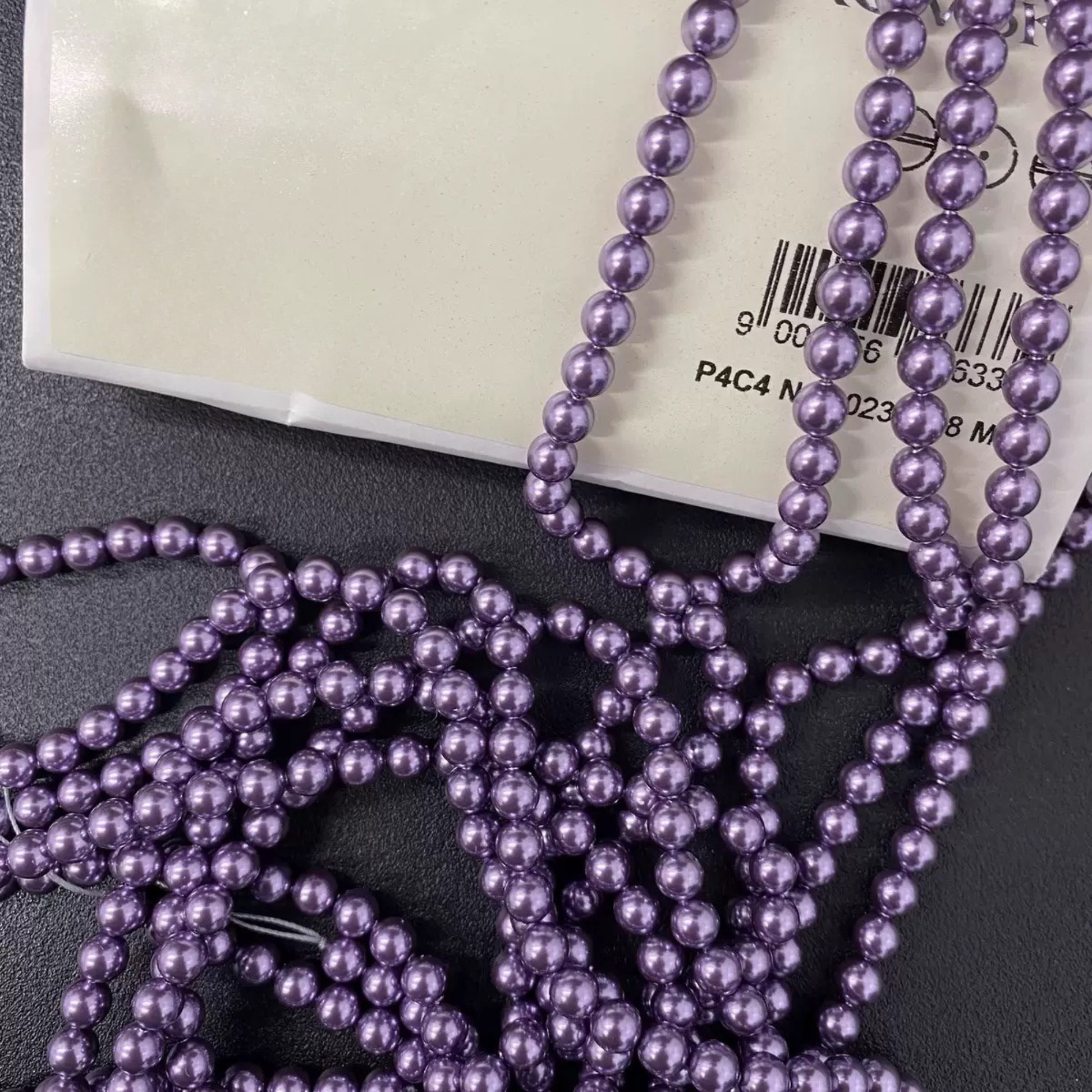 【P17】Purple Glass Pearl Beads – 3–8mm Round High Shine | Beads for Bracelets DIY iFCraftorium