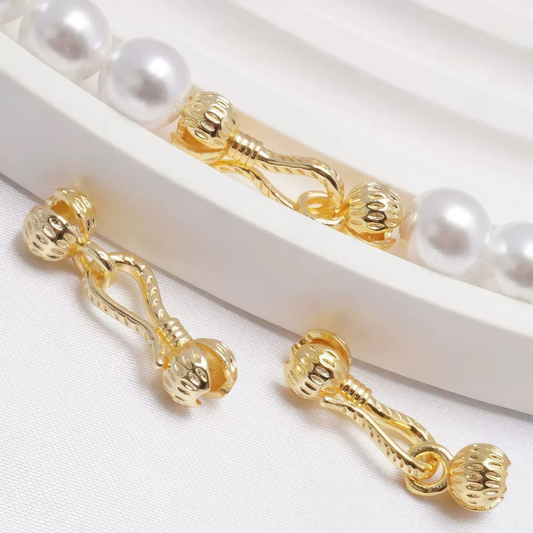 【B38】2PCS DIY Jewelry Findings | Pepper Bud Connector Clasp | 18K Gold / Silver Plated Copper | Anti-Tarnish Beading Accessories