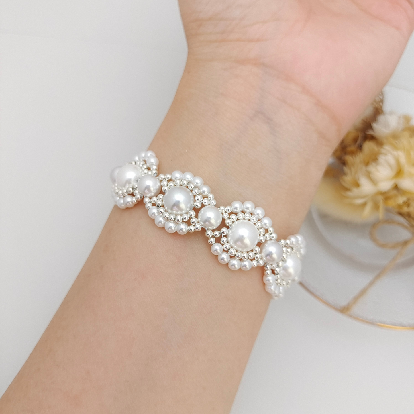 【No.84】 DIY Bracelet Craft Kit – Handmade Jewelry Infinite Dream Layered Pearl Bead Bracelet with Tutorial