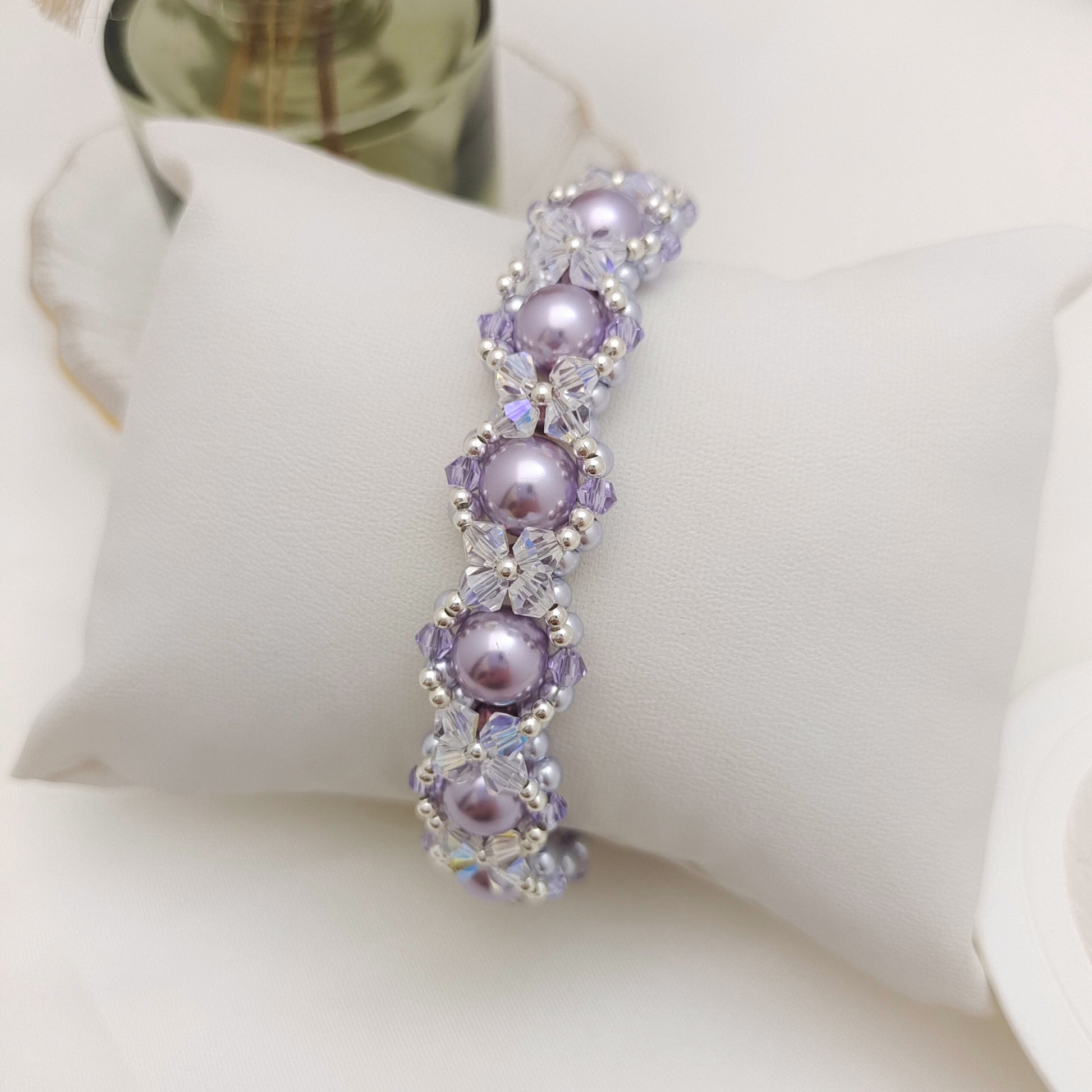 【No.142】Bracelet DIY Kit-Snow Lotus Pearl Beaded Bracelet | Handmade Jewelry Gift | Elegant Layered Design | Beading Materials + Full Tutorial iFCraftorium