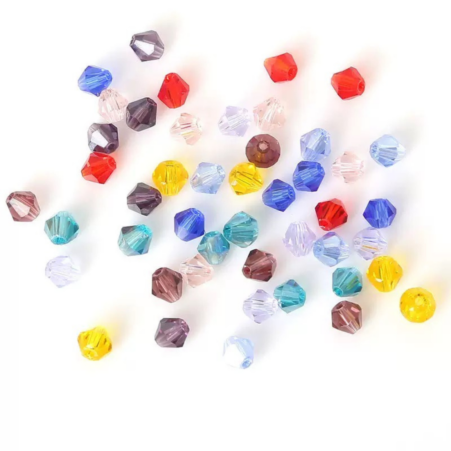 【L05】50PCS 6mm Transparent Diamond-Cut Acrylic Beads – Spacer Beads for DIY Bracelets & Necklaces