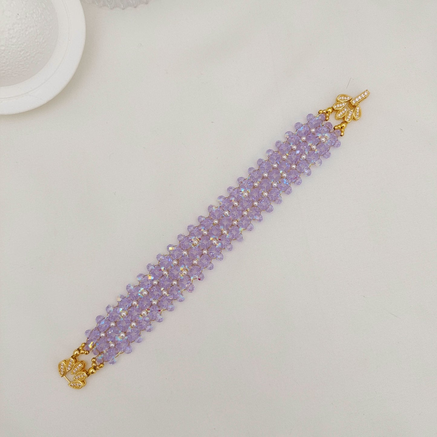 Kit 【No.177】DIY Crystal Pearl Braided Bracelet Kit | Mother’s Day DIY gift | Handmade for Mom + Tutorial iFCraftorium