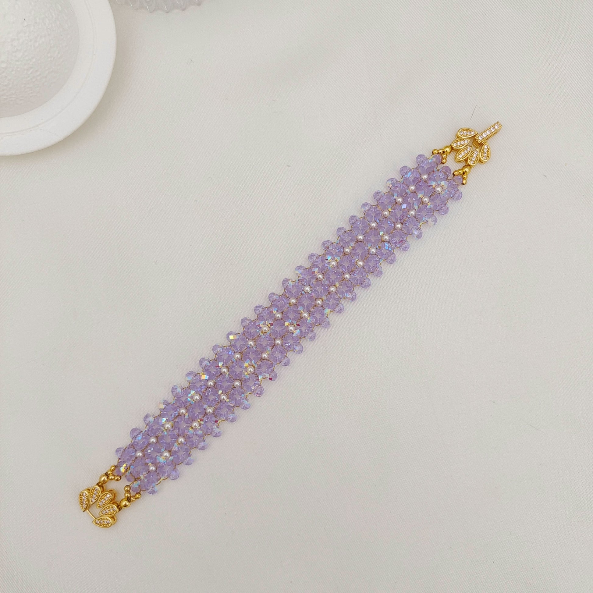 Kit 【No.177】DIY Crystal Pearl Braided Bracelet Kit | Mother’s Day DIY gift | Handmade for Mom + Tutorial iFCraftorium