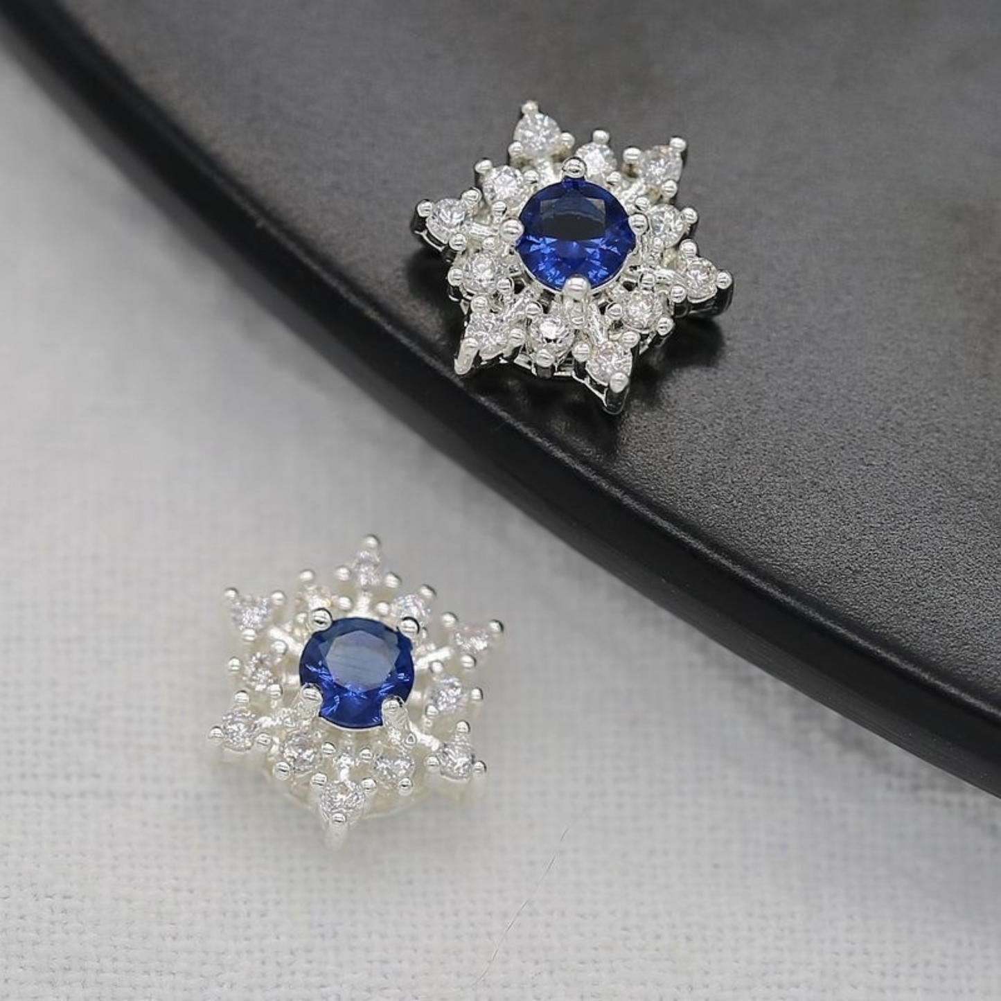 【S06】1PCS Hexagram CZ Spacer Beads – Sparkling 6-Point Star Beads, Gold/Silver-Plated, for DIY Bracelets & Jewelry Making