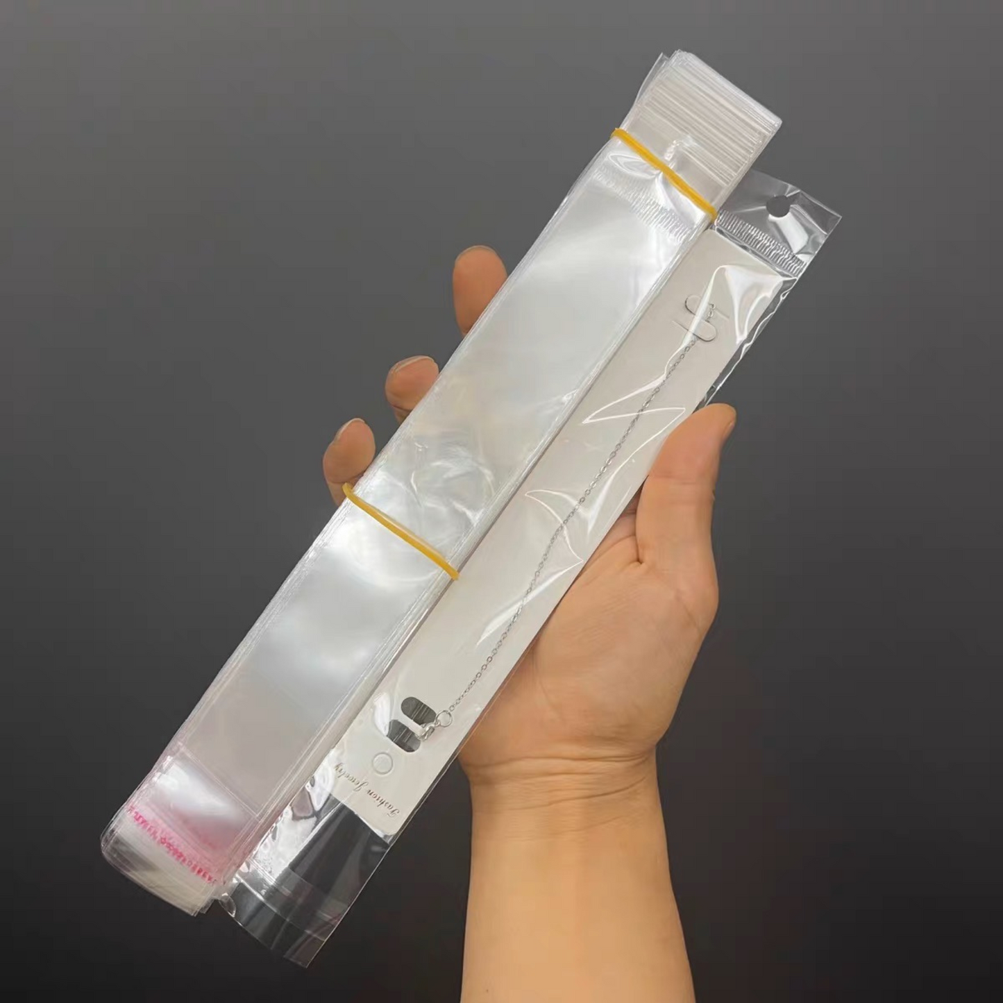 【T06】100PCS DIY Jewelry Packaging – Bracelet Display Cards with Clear Bags, Paper Jewelry Holder for Handmade Bracelets & Necklaces