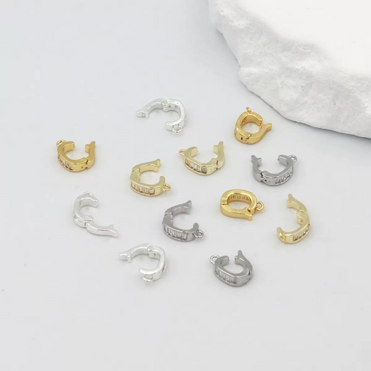 【B01】3PCS Multi-Purpose Clasp with Cord End Covers – 18K/14K Gold & Silver Plated, 10×6mm, Copper DIY Jewelry Findings