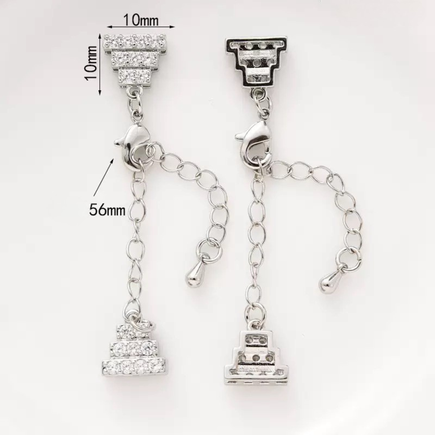 【B43】DIY Jewelry Clasp – Cake Lobster Clasp with Extension Chain | Adjustable | 18K Gold/Silver Plated