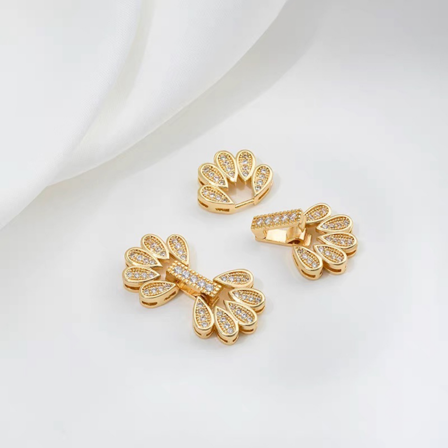 【B40】1PCS DIY Clasp – Peacock Tail Bracelet Buckle, Gold/Steel Color, High-Color Retention Copper Jewelry Findings for Handmade Bracelets & Necklaces