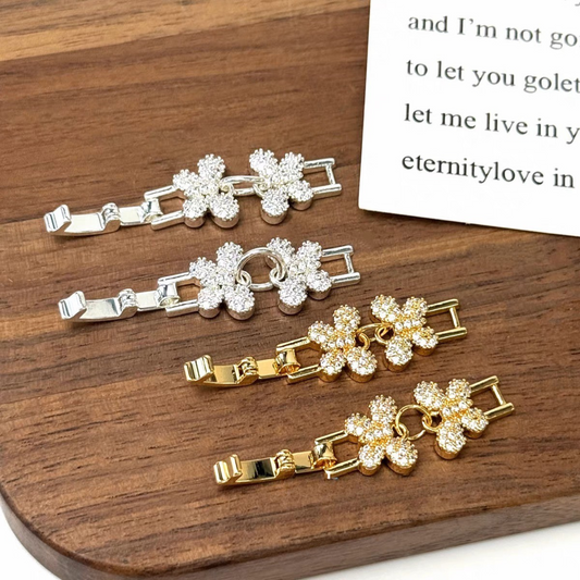 【B18】1PCS Butterfly Clasp Connector – Micro Pave Rhinestone Strap Link | DIY Jewelry Making