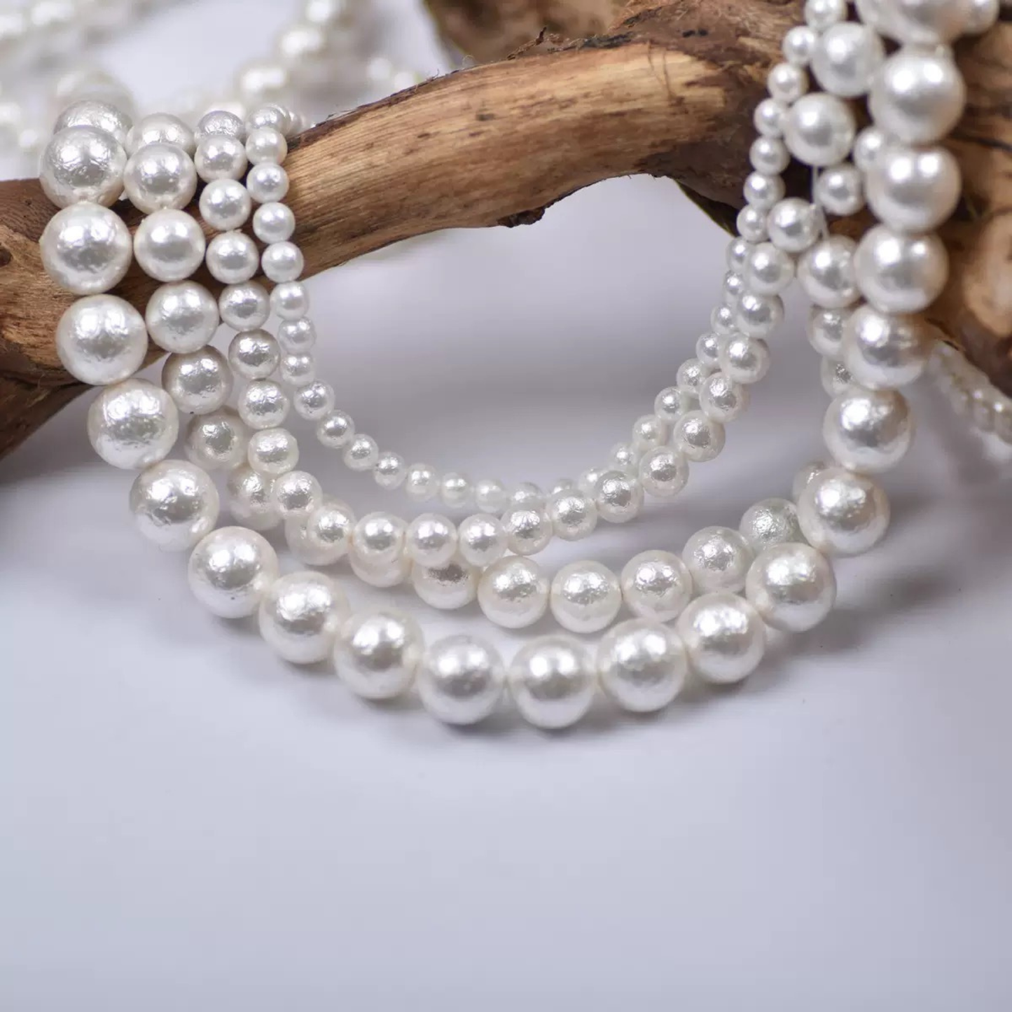【P21】Frosted White Cotton Pearls Beads | DIY Jewelry Making Supplies iFCraftorium