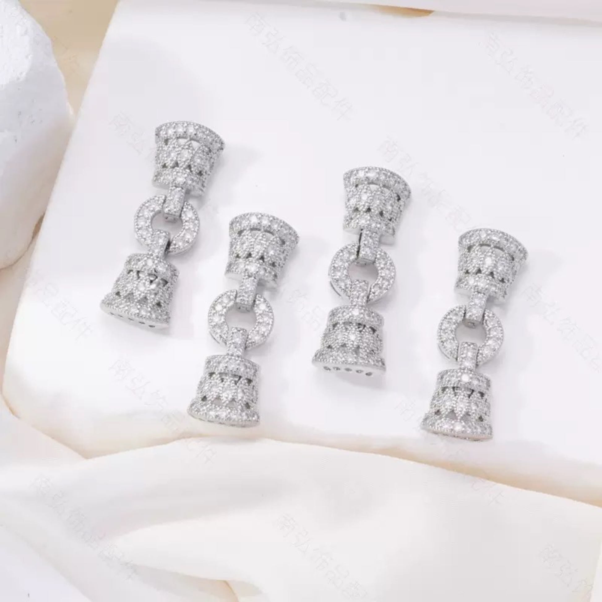 【B48】5-Row Clasp with Rhinestones | Gold/Silver | Beading Supplies iFCraftorium