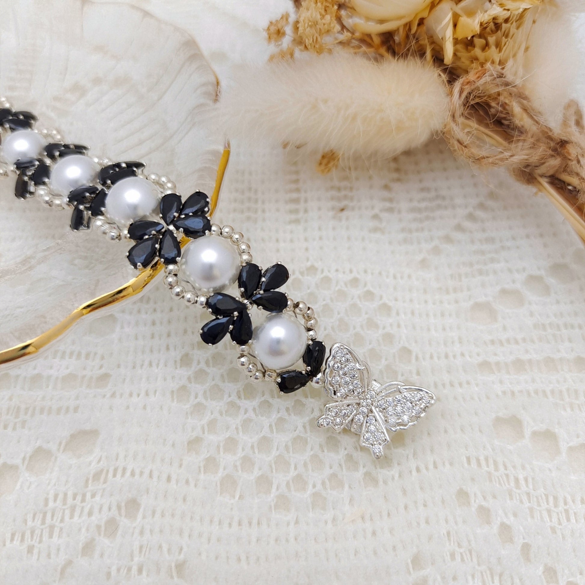 【No.127】DIY Bracelet Kit – Happy Party Design with Pearls, Teardrop CZ & Butterfly Magnetic Clasp | Complete Jewelry Tutorial iFCraftorium