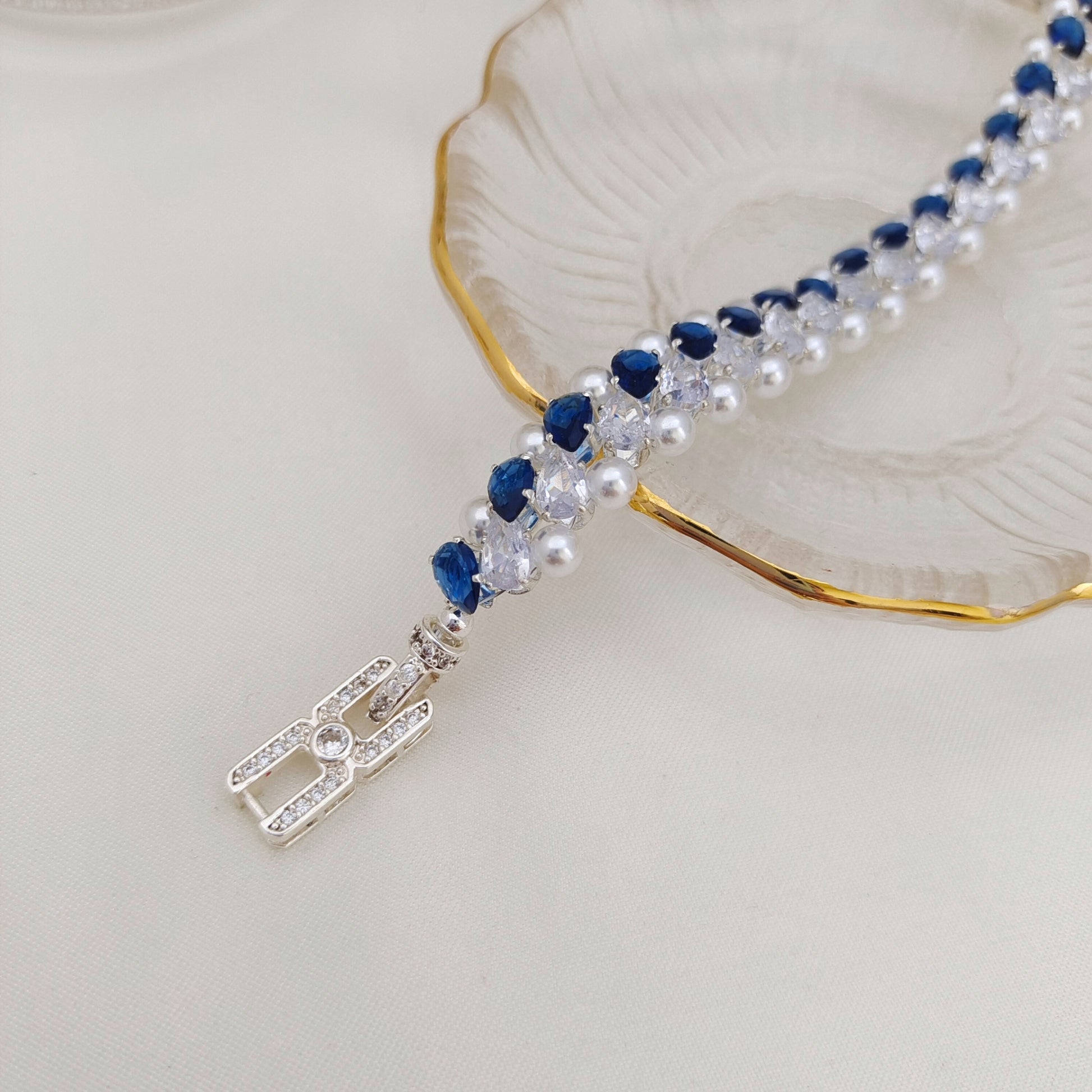 【No.179】DIY Teardrop Zircon Pearl Bracelet Making Kit | Complete Craft Kit with Tutorial | 4*6mm Teardrop Zircon 4mm Pearl Jewelry Kit iFCraftorium