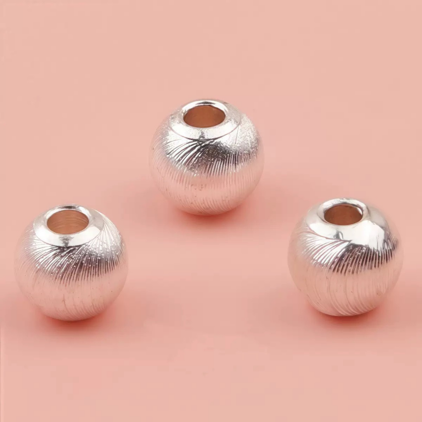 【S12】100PCS DIY Beading Supplies – Brushed Copper Cat Eye Beads, 18K Gold/Silver Plated Spacer Beads for Handmade Jewelry Making
