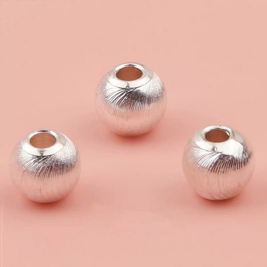 【S12】100PCS DIY Beading Supplies – Brushed Copper Cat Eye Beads, 18K Gold/Silver Plated Spacer Beads for Handmade Jewelry Making