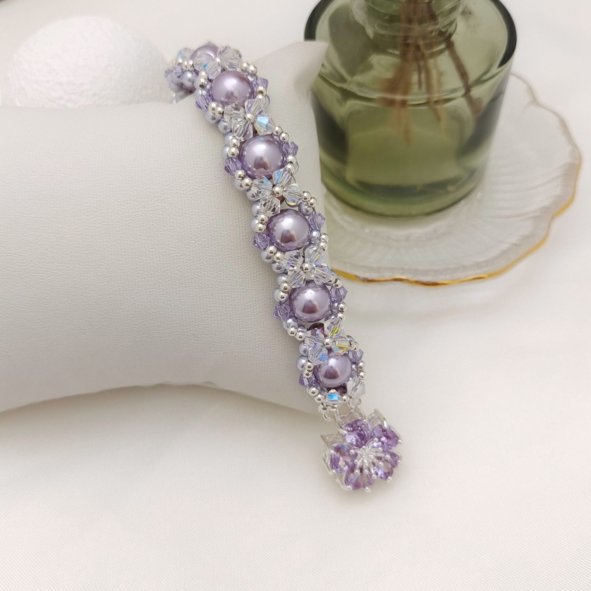 【No.142】Bracelet DIY Kit-Snow Lotus Pearl Beaded Bracelet | Handmade Jewelry Gift | Elegant Layered Design | Beading Materials + Full Tutorial iFCraftorium