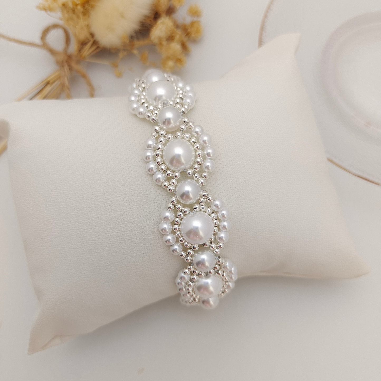 【No.84】 DIY Bracelet Craft Kit – Handmade Jewelry Infinite Dream Layered Pearl Bead Bracelet with Tutorial