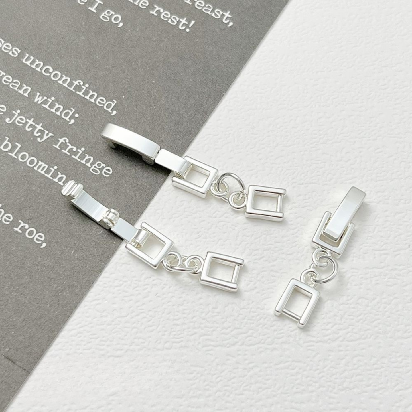 【B32】DIY Clasp – Minimalist Strap Clasp, Gold/Silver Plated, Cubic Zirconia, Non-Tarnish | Jewelry Making Supplies