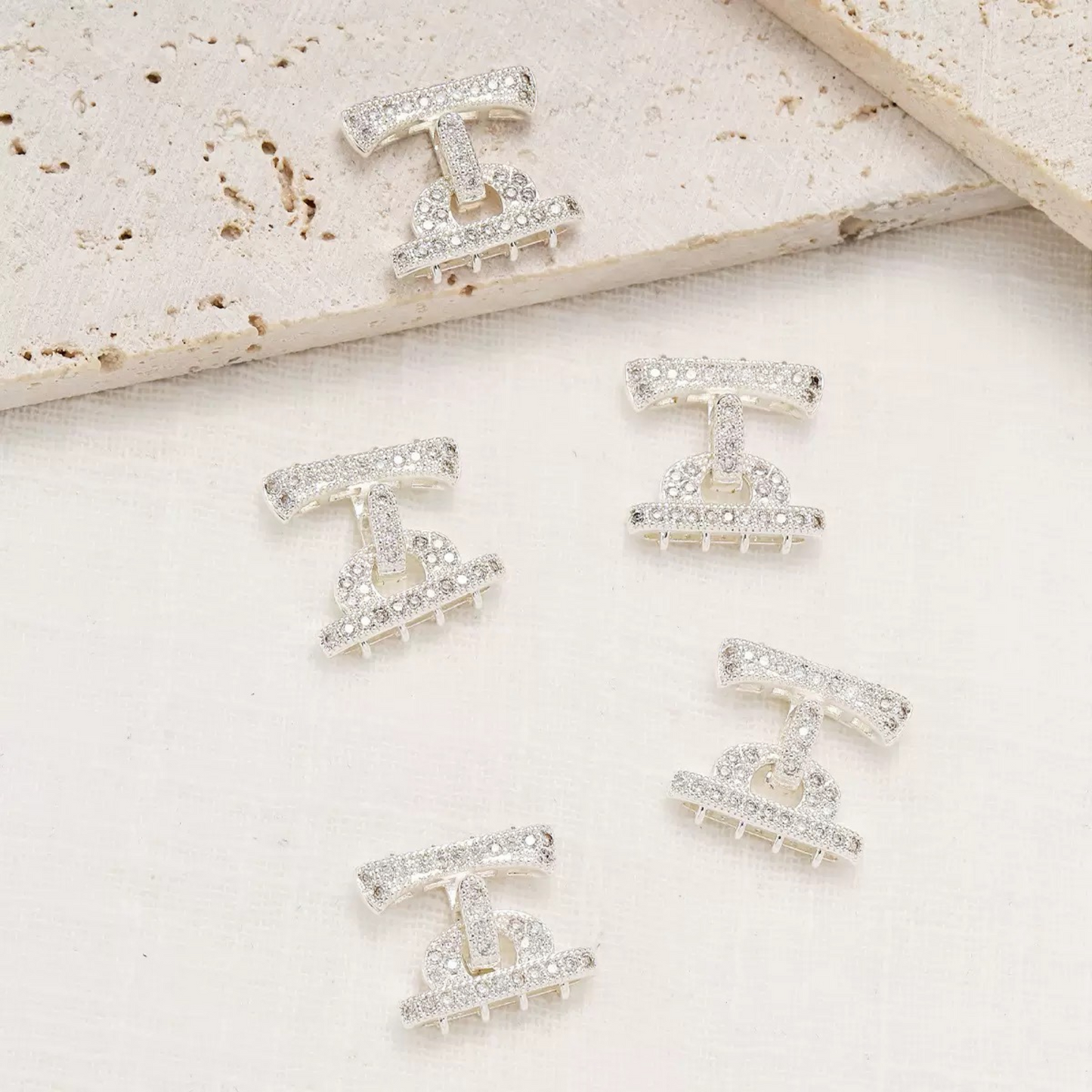 【B16】1PCS Multi-Strand Clasp with Micro Pave CZ – 14K/18K Gold or Silver-Plated Copper Connector for DIY Bracelets & Necklaces