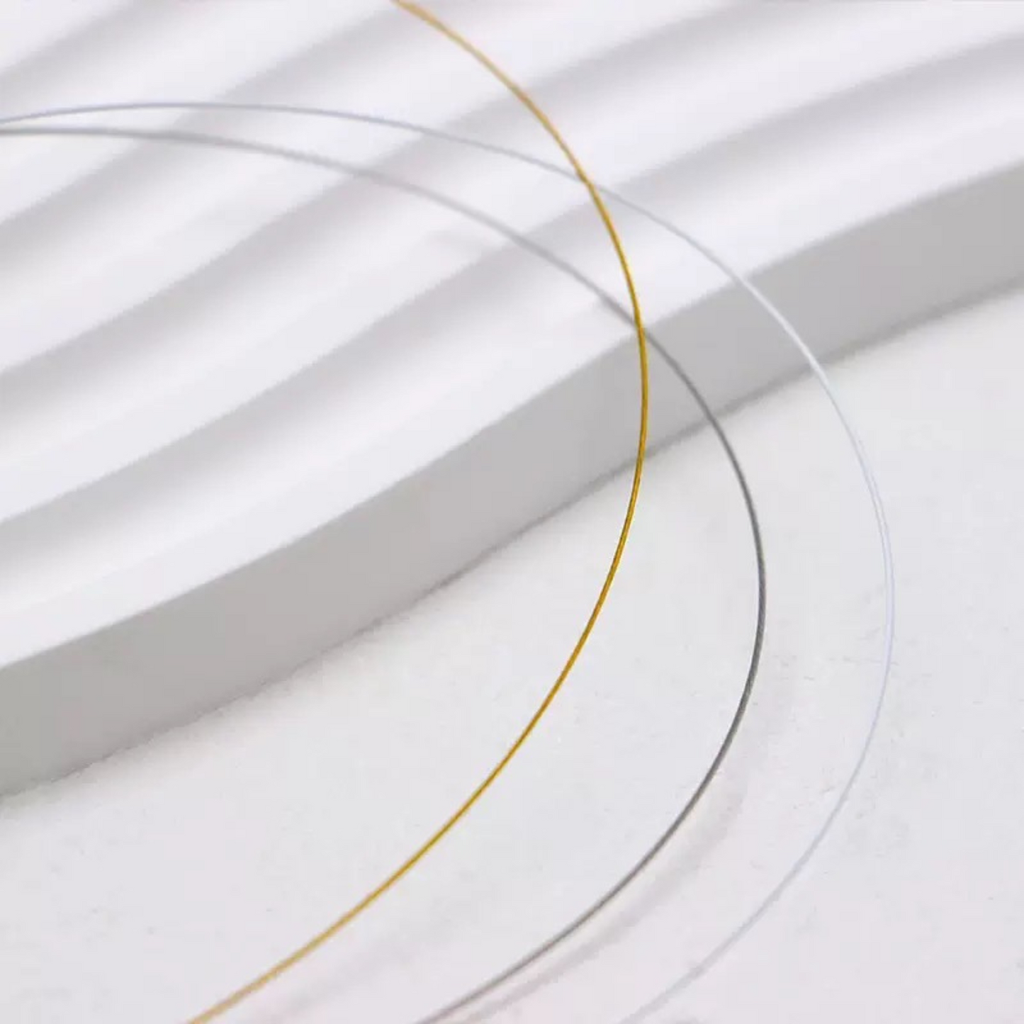 【T02】2 Roll 0.25mm Ultra-Fine Jewelry Wire | 25M Roll | Gold/Silver/White | Flexible Beading Steel Wire for DIY Bracelets & Necklaces