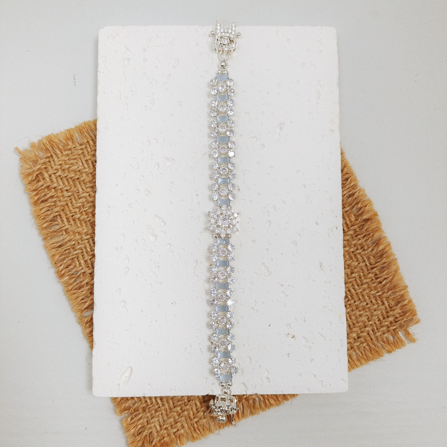 【No.49】 Handmade Bracelet – Starry Wishes with Snowflake Zircon & Crystal Beads DIY Jewelry Gift for Her