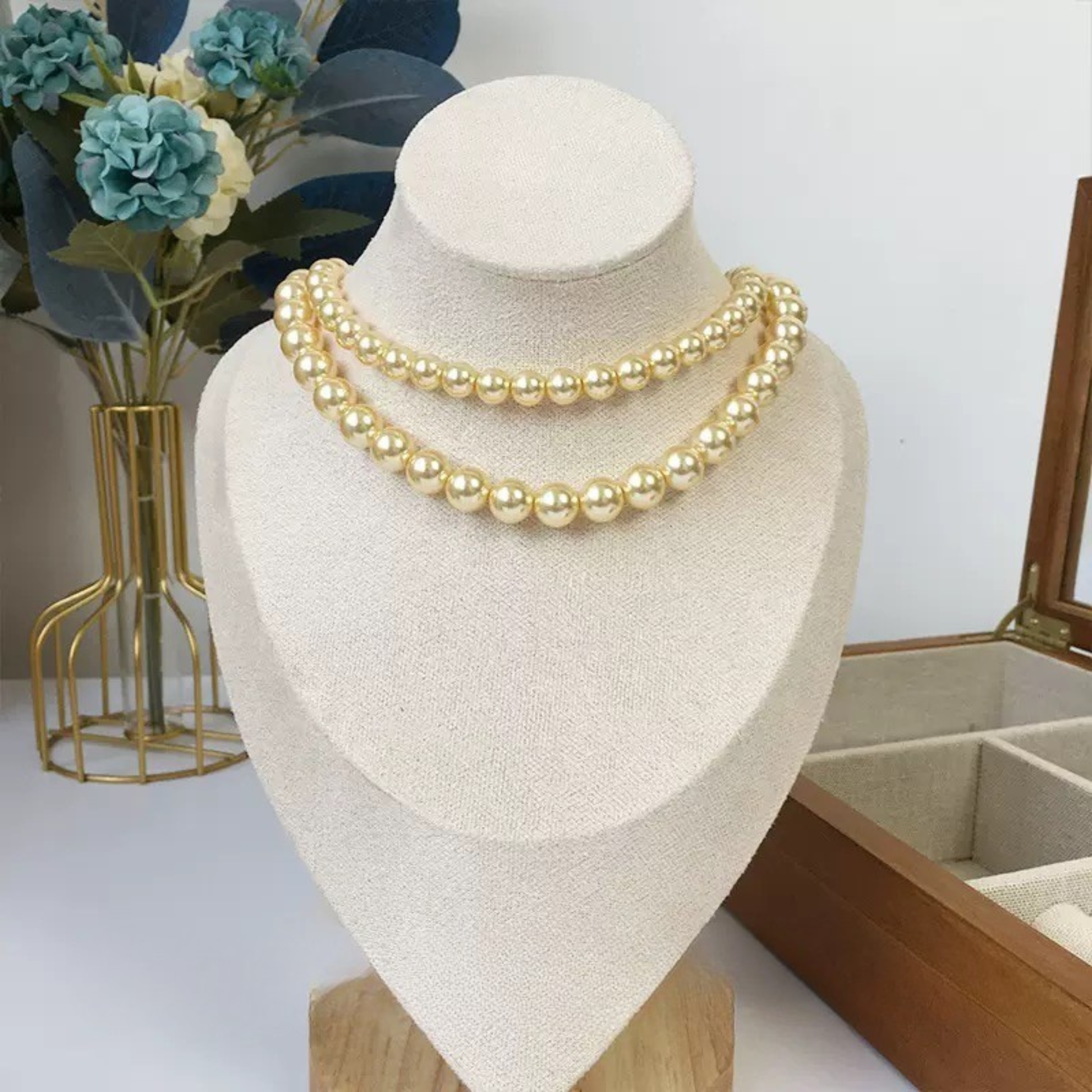 【P20】Gold Glass Pearl Beads – 3–8mm Round High Shine | Beads for Bracelets DIY iFCraftorium