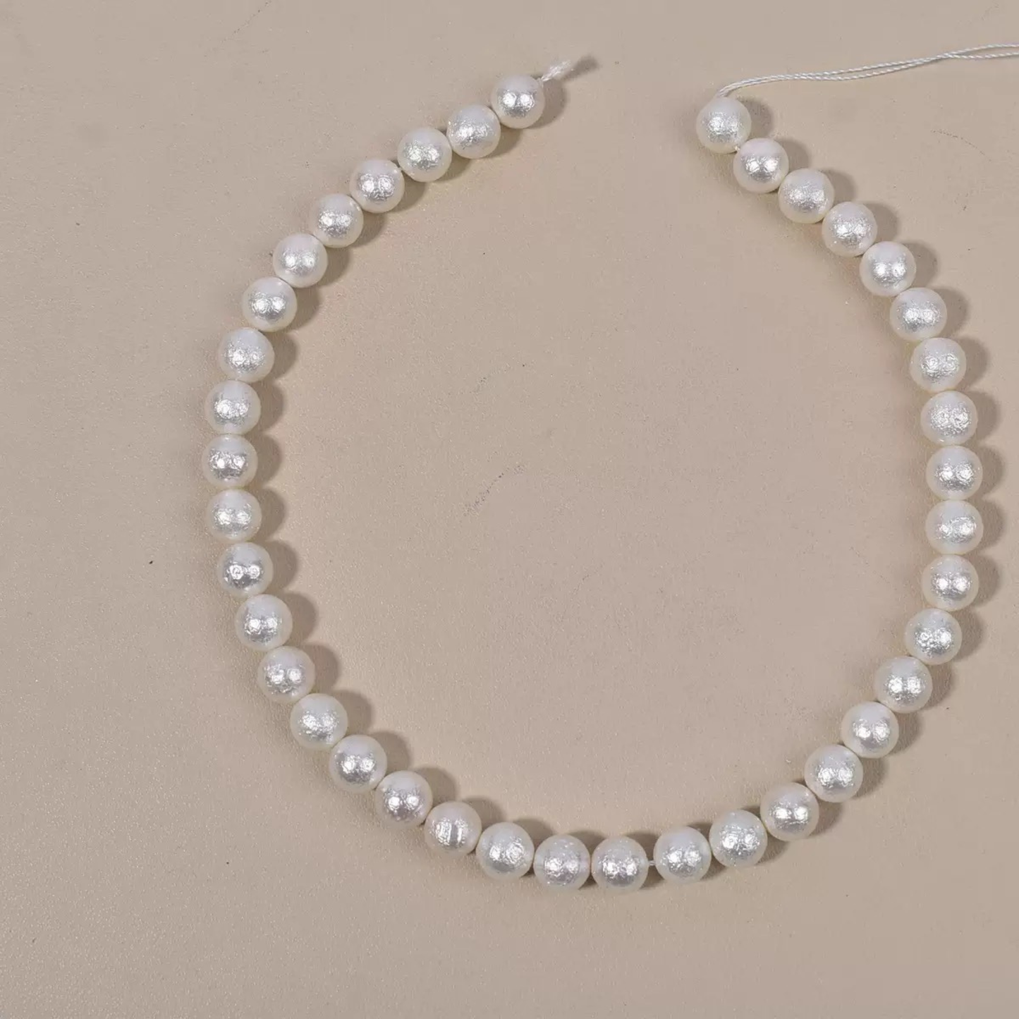 【P21】Frosted White Cotton Pearls Beads | DIY Jewelry Making Supplies iFCraftorium