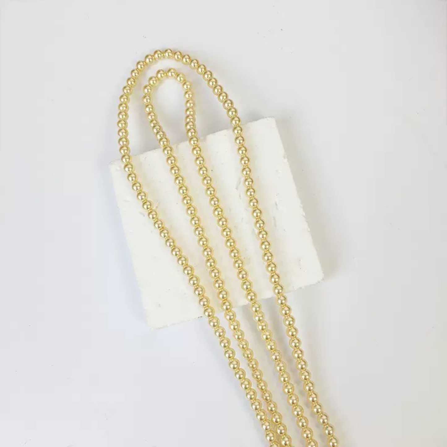 【P20】Gold Glass Pearl Beads – 3–8mm Round High Shine | Beads for Bracelets DIY iFCraftorium