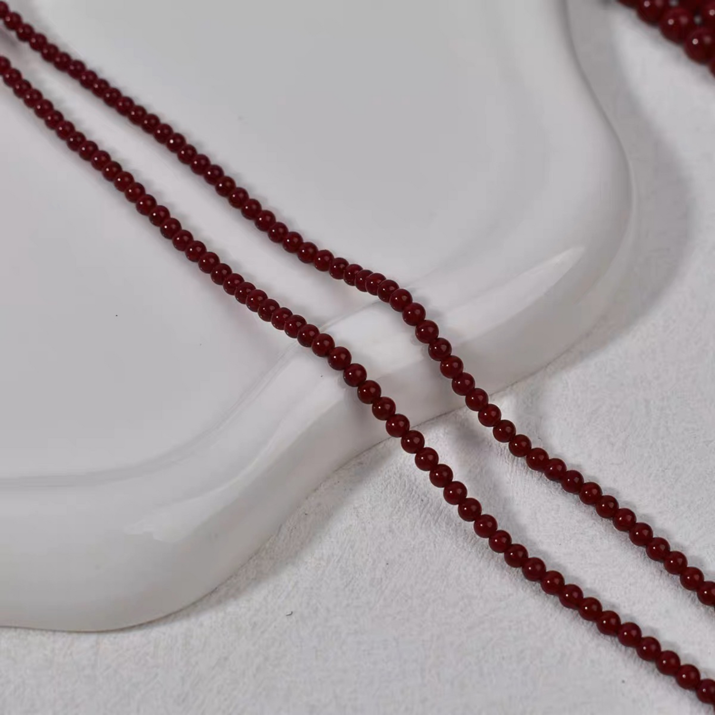 【P15】DIY Beads – Imitation Swarovski Dark Red | 3–8mm Round Glossy Glass Beads | Jewelry Making Supplies