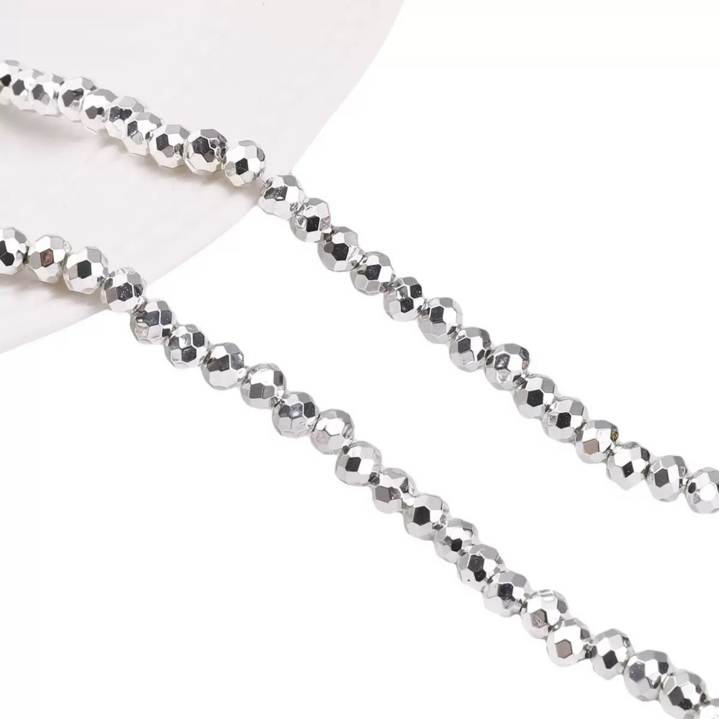 【S14】3 Strings DIY Spacer Beads – 2mm Electroplated Glass Crystal Wheel Beads, High-Color Retention Jewelry Findings for Handmade Bracelets & Necklaces