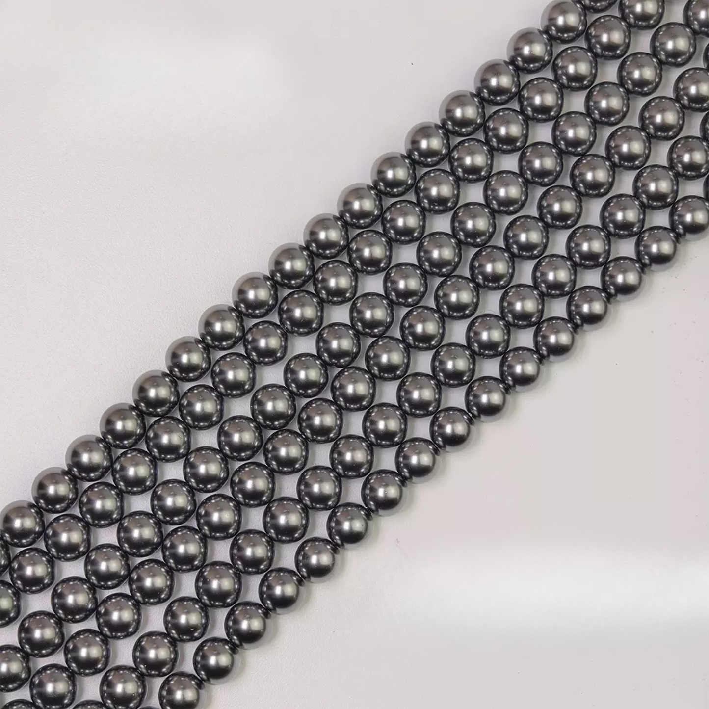 【P16】DIY Beads | Tahitian Black Imitation Pearl Beads 3-8mm | High Luster Glass Round Beads for Jewelry Making