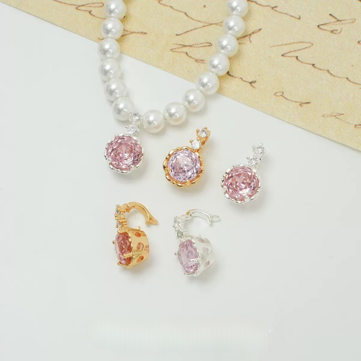 【B22】1PCS Rose-Cut Flower Clasp & Pendant | Dual Use | High-Gloss Copper DIY Jewelry Connector | 6 Colors