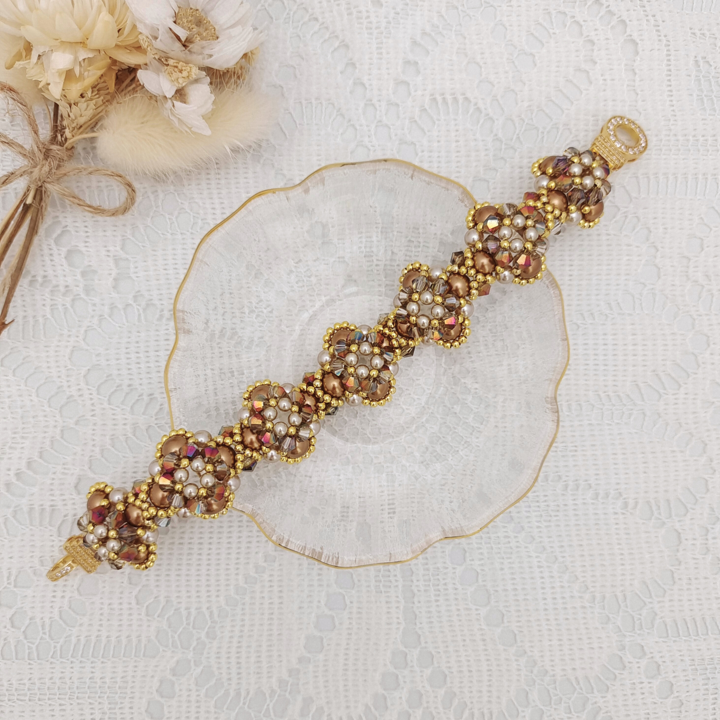 【No.107】DIY Jewelry Making Kit – “Dressage Elegance” Pearl Bracelet | Complete Tutorial Included