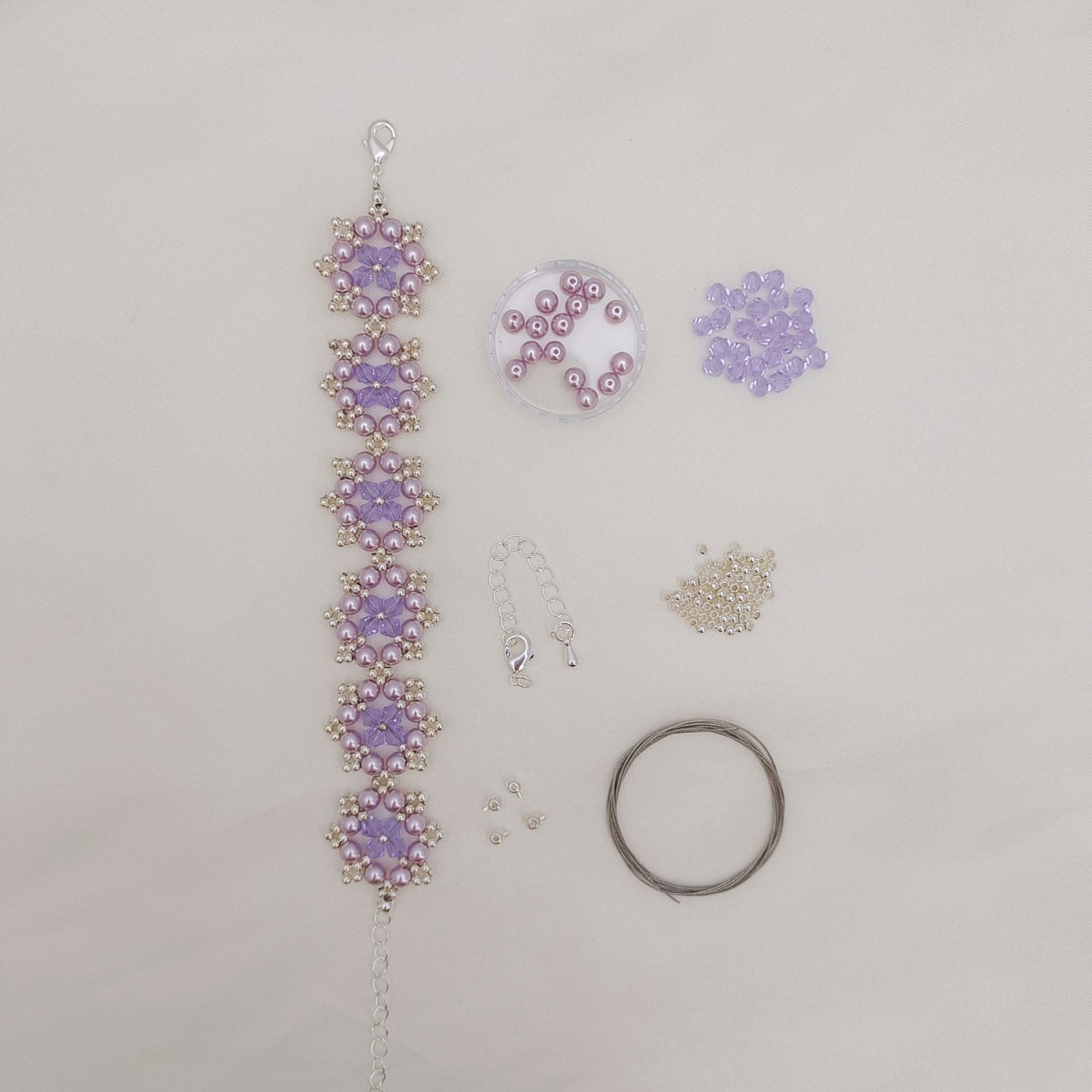 【No.143】Octagonal Snowflake Bracelet DIY Kit | Beading Supplies + Full Tutorial iFCraftorium