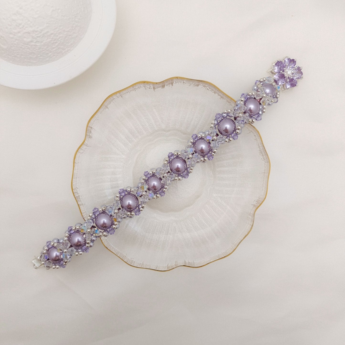 【No.142】Bracelet DIY Kit-Snow Lotus Pearl Beaded Bracelet | Handmade Jewelry Gift | Elegant Layered Design | Beading Materials + Full Tutorial iFCraftorium