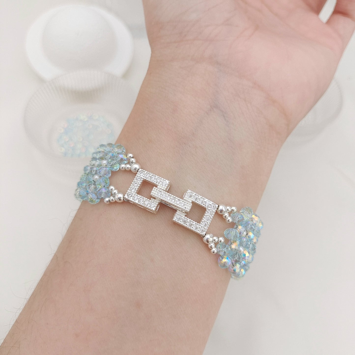 Kit 【No.177】DIY Crystal Pearl Braided Bracelet Kit | Mother’s Day DIY gift | Handmade for Mom + Tutorial iFCraftorium