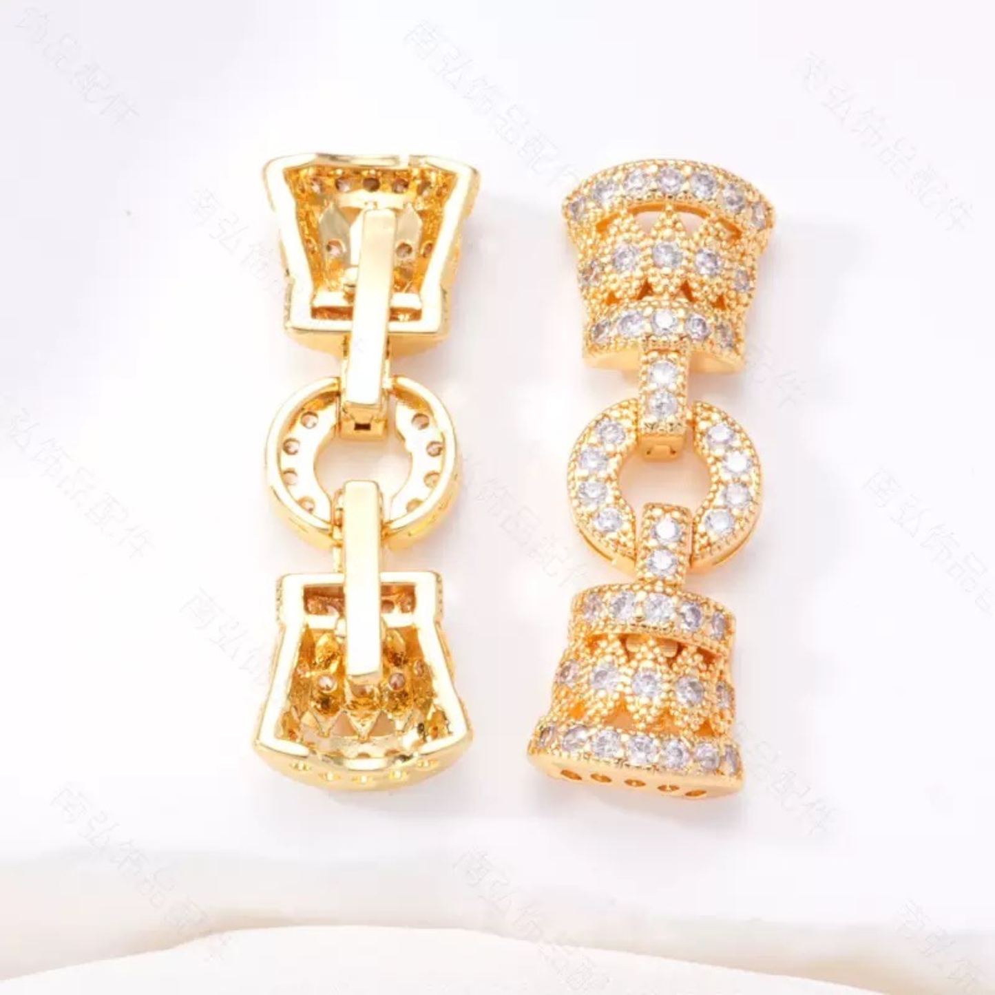 【B48】5-Row Clasp with Rhinestones | Gold/Silver | Beading Supplies iFCraftorium