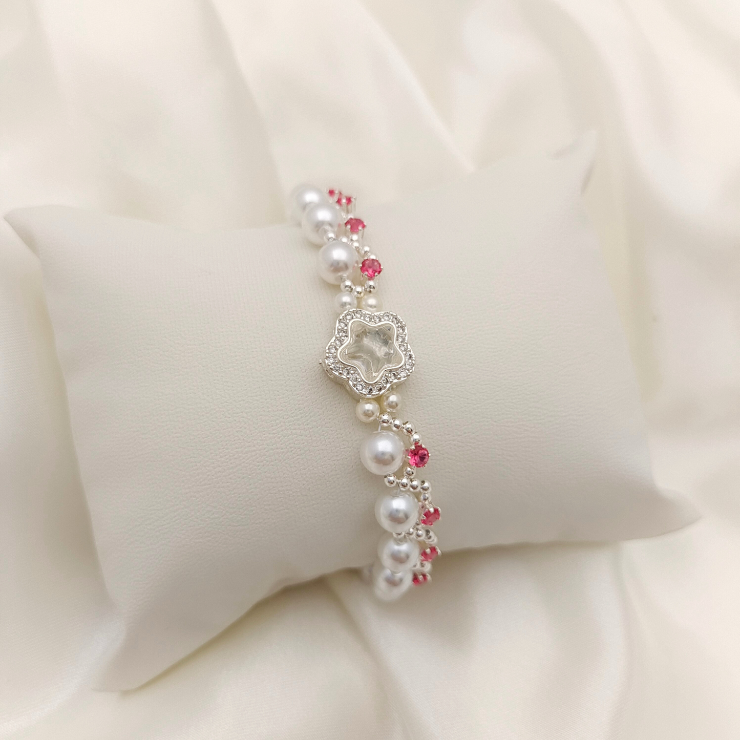 【No.50】 Star & Moon Handmade Pearl Bracelet | DIY Beading Bracelet Finished Jewelry Gift for Her