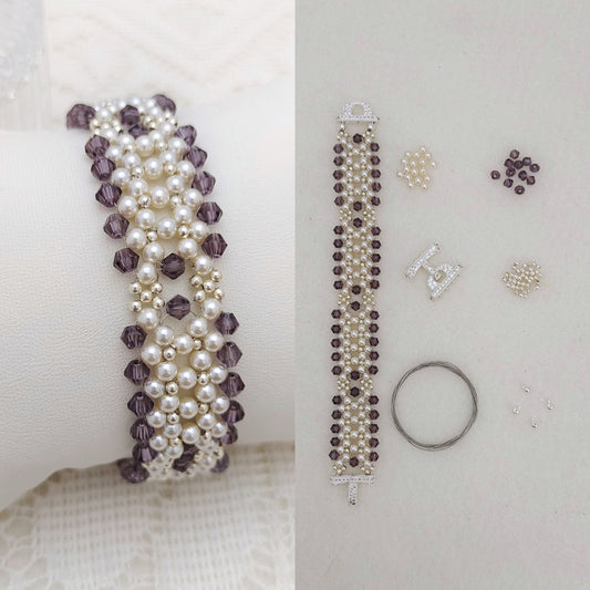 【No.117】DIY Jewelry Kit | “Chanel-Inspired Elegance” Pearl & Diamond Bead Bracelet | Complete Tutorial Included