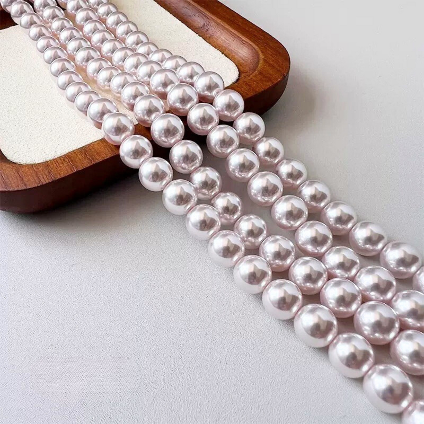 【P04】Imitation Swarovski Manta Rose Pearl Beads | 2–8mm Round Glass Pearls | Straight Hole | DIY Jewelry Making Supplies
