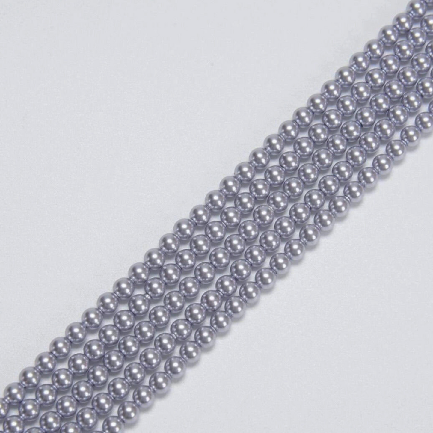 【P08】Light Purple Imitation Swarovski Glass Pearls | 2–8mm Round Beads | High-Gloss Finish | DIY Jewelry Supplies